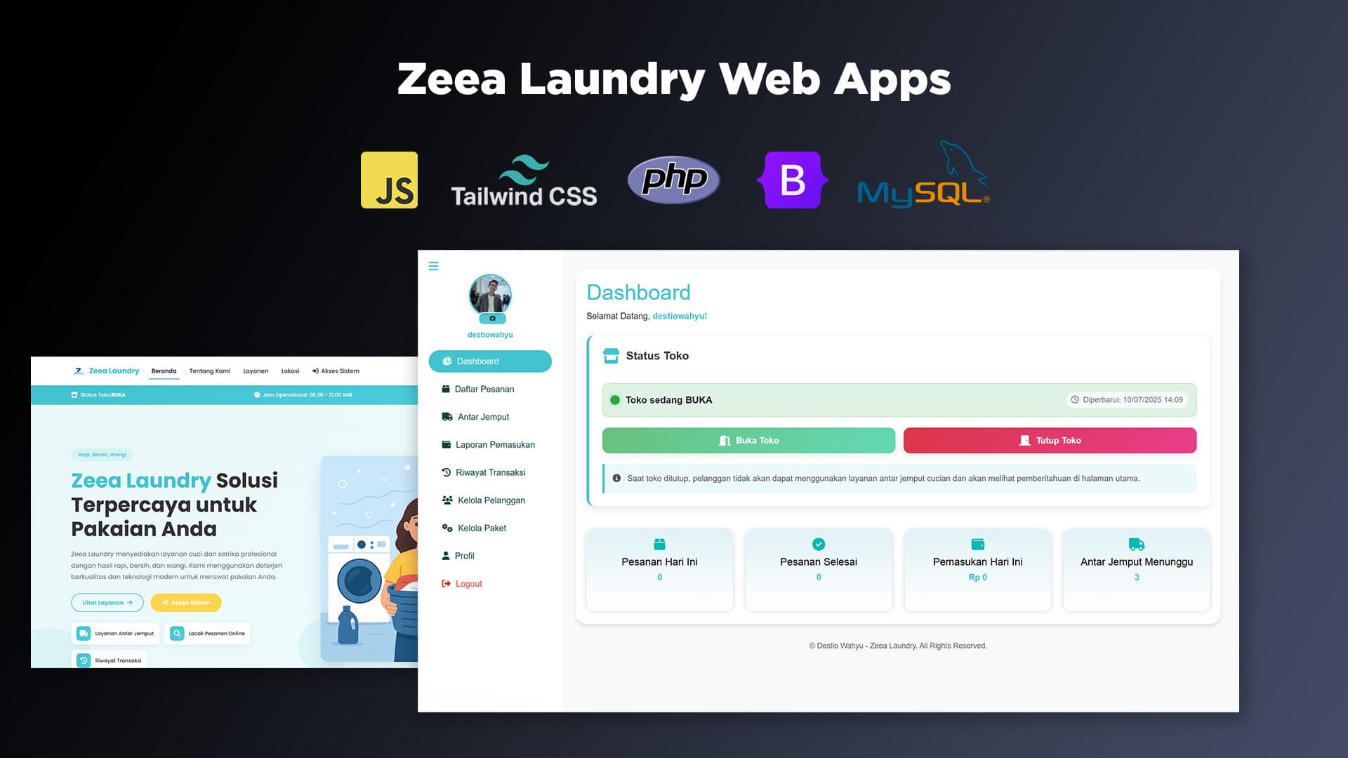 Zeea Laundry Web App